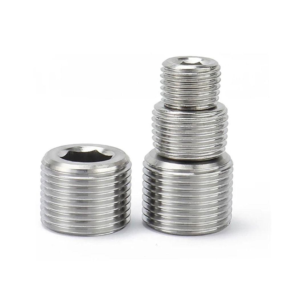 Silver Male Thread Hexagon Plug 304 Stainless Steel Tube Plug Sealing Pipe Port Hardware
