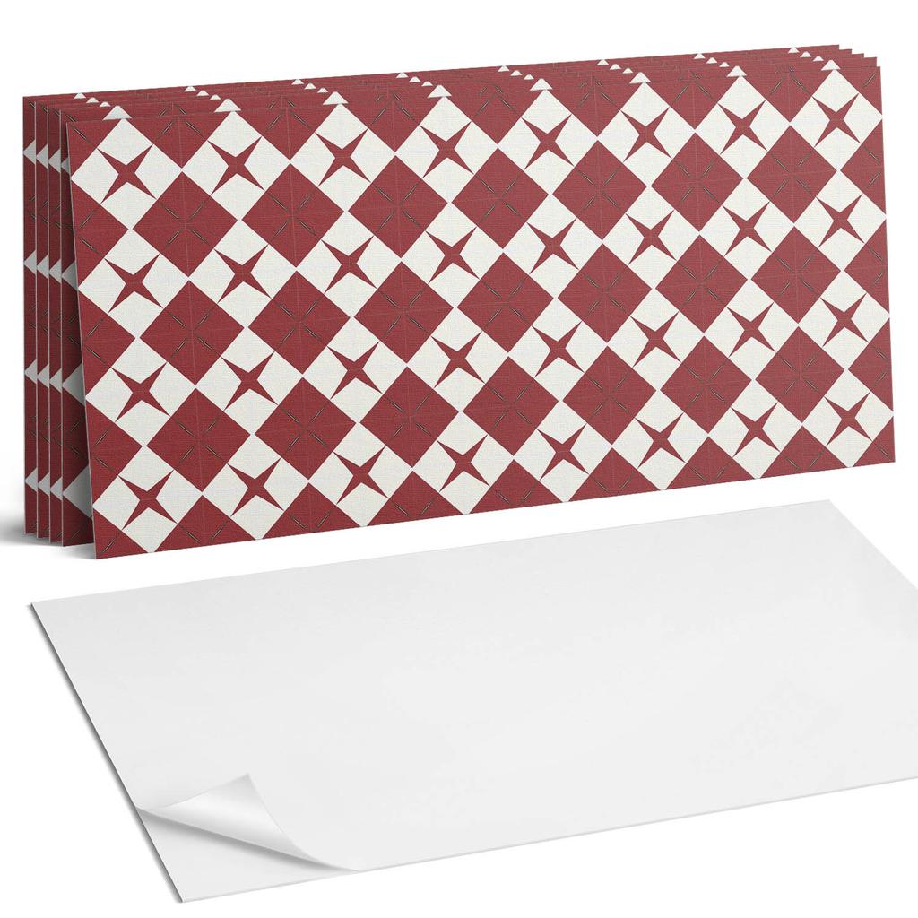 Kafelki Winylowe Z Nadrukiem - Dekoracja Do Sypialni Wzór Diamentowy Z Gwiazdami 6X60X30 Cm