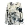 Женская футболка с цветочным принтом, круглым вырезом и длинными рукавами, свитшот