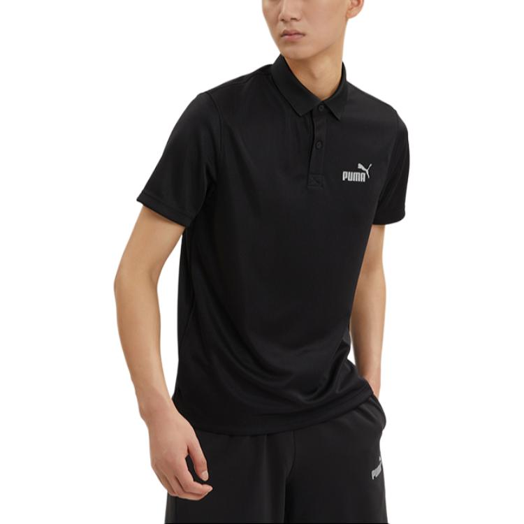 Puma Мужские поло с черным воротником-поло, умеренный прямой крой 671927-01