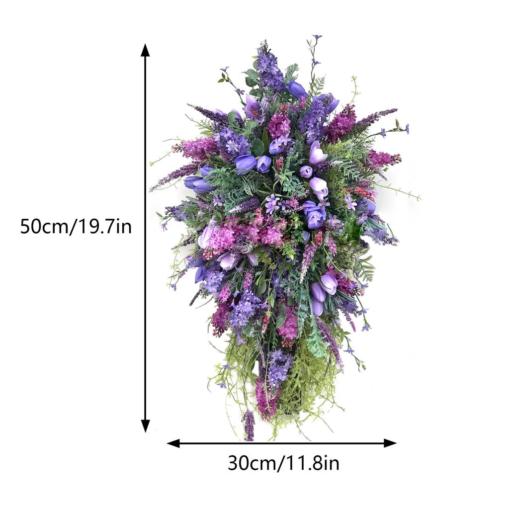 Искусственный венок из цветов Венок с сиренью Гиацинты Гортензии Весна Лето Цветочная зелень