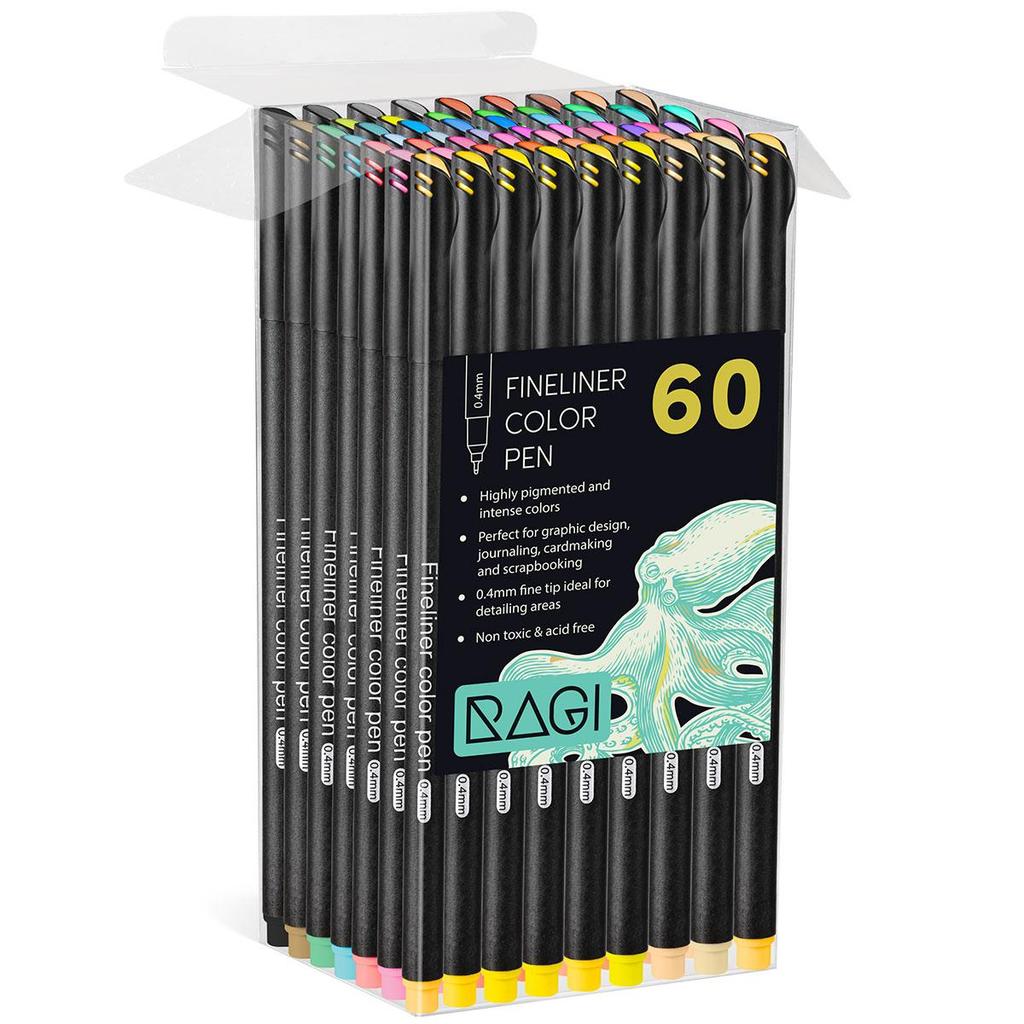 Набор тонких ручек Fineliner 60 цветов Ручки для рисования 0,38–0,4 мм