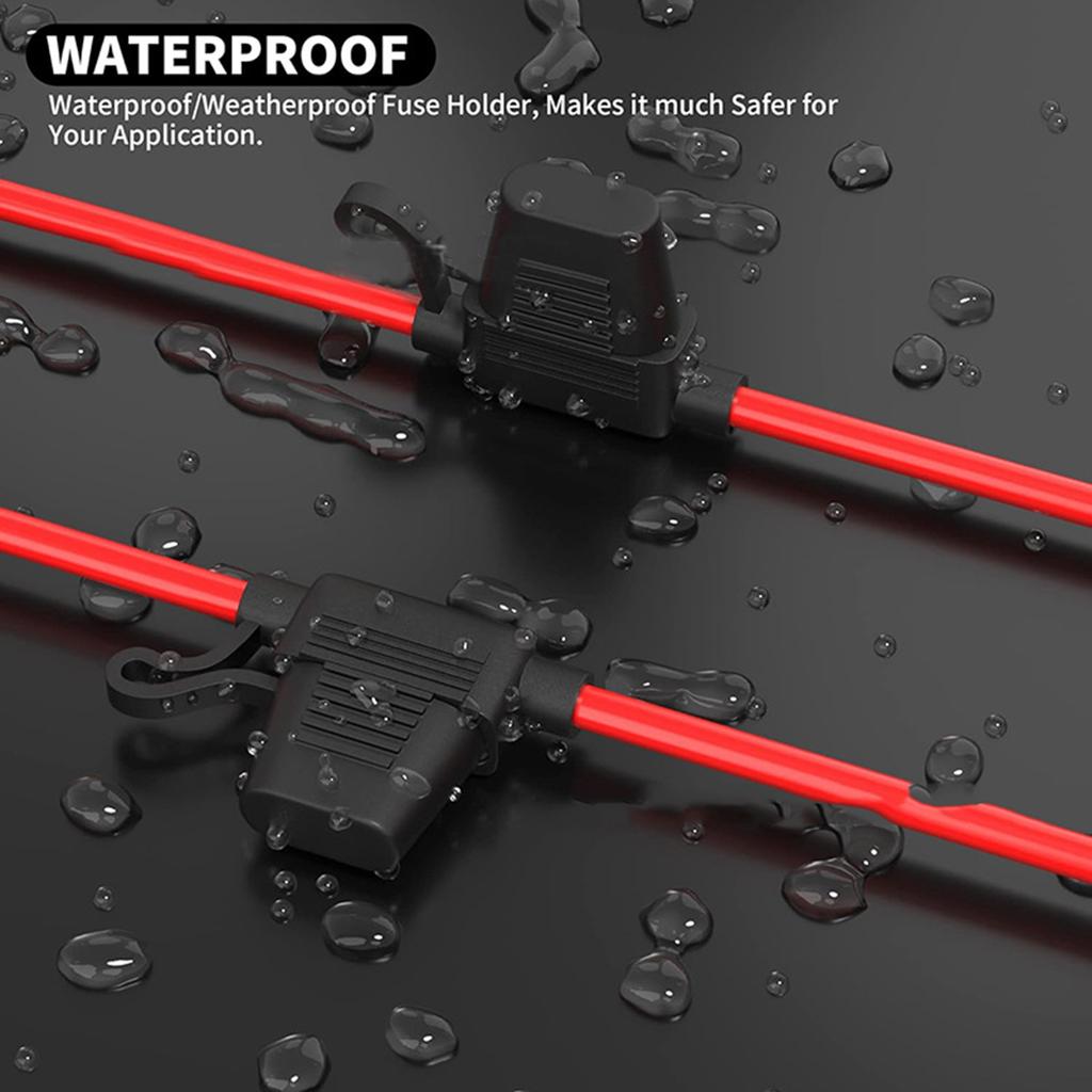 4Pieces Multipurpose 12V Inlines Fuses Holders 40A Tinned Brass Wire Accessory for Automotive And Marine Applications