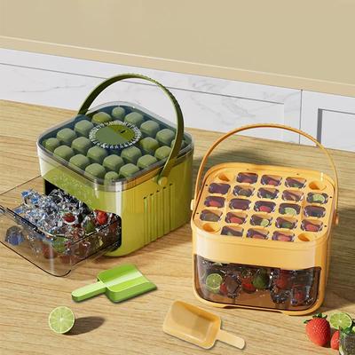 Форма для кубиков льда с крышкой и контейнером, 2 упаковки форм для кубиков льда для морозильной камеры, Форма для льда с легким извлечением для напитков, виски, коктейлей, кофе