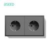 BSEED Double EU Socket 150*80mm Power Outlets Electric Sockets Plastic Wall USB C Socket  White Black Gold Gray 16A E Series