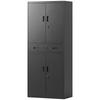 Metal Storage Cabinet, 180cm Tall Tool Cabinet with Locking Doors, Drawer and Adjustable Shelves, Black
