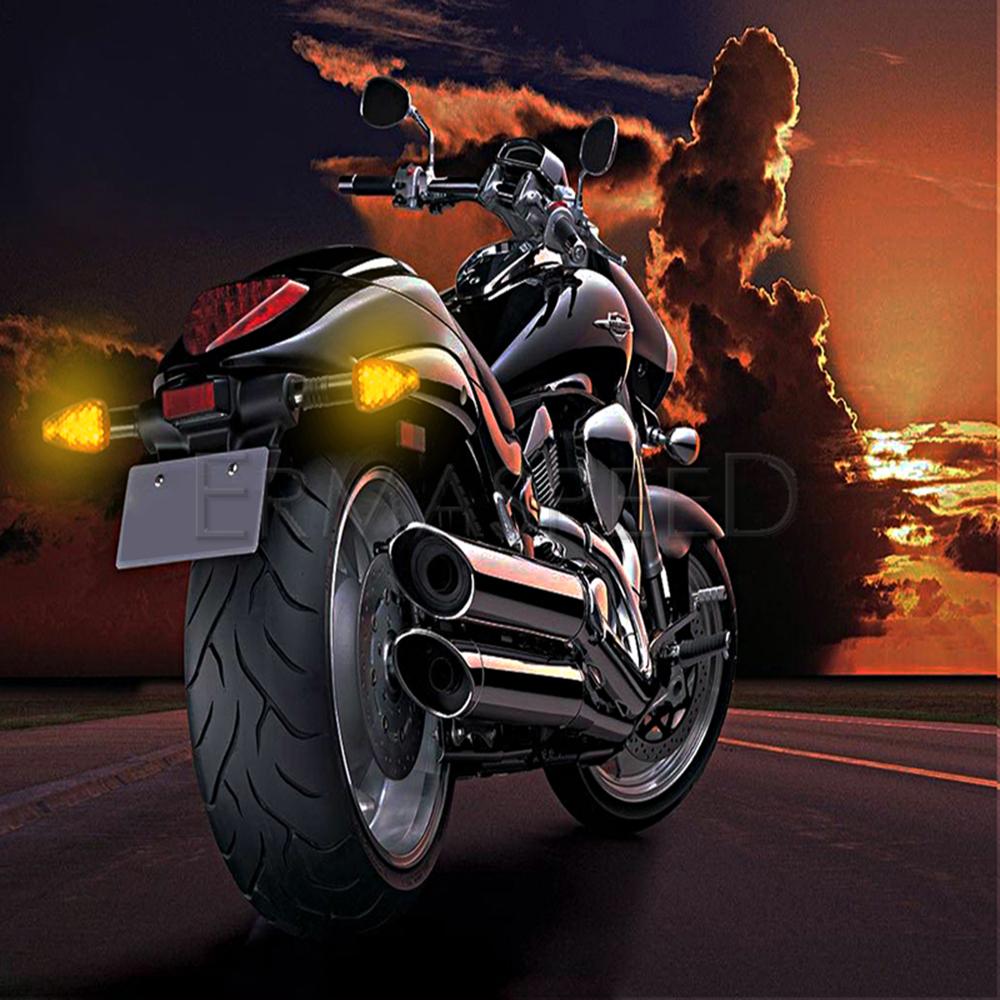 Пара универсальных мотоциклетных светодиодных указателей поворота, мигалок, передних и задних индикаторов для мотоцикла, скутера MT09 Z1000