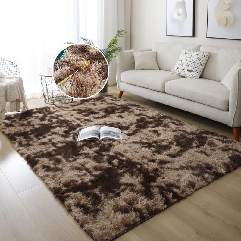 Красочный плюшевый ковер для спальни, градиентный мохнатый ковер, украшение для дома, милый радужный пушистый ковер, скандинавский стиль, напольный коврик для детской комнаты