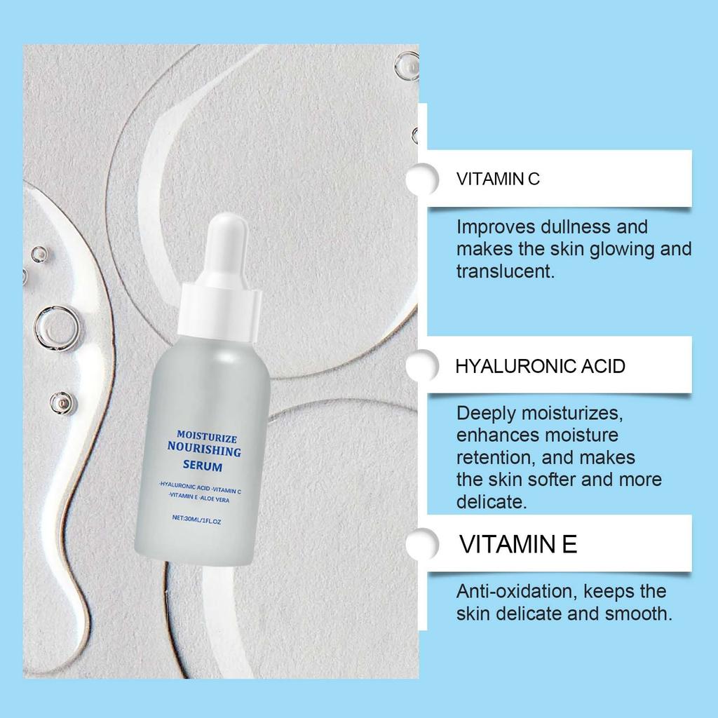 Увлажняющая сыворотка нежно питает кожу, увлажняет и осветляет кожу 30 мл