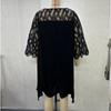 Модное кружевное пэчворк нестандартное свободное шифоновое платье для женщин, однотонное летнее платье больших размеров, женское элегантное повседневное платье с рукавом три четверти 25945