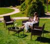 Garden Furniture Set For 4 People With Cushions Ferani Fiji Zh-105-Br S2 100X57 + 2F + Sto 71X40X39 Brown/Gray N