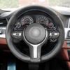 Black Red-Blue Line Steering Wheel Cover For BMW 3 Series F30 F31 F34 2013-