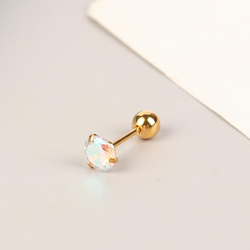 1 шт. маленькие серьги-гвоздики, серьги-гвоздики для хряща, цветные блестящие циркониевые титановые стальные антиаллергические модные украшения для женщин