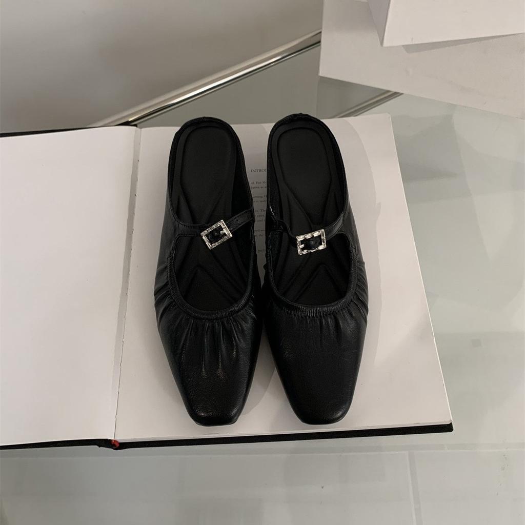 Мягкие кожаные туфли-мешки на голову, женские летние туфли, французский темперамент, фея, вечерний бриз, дорожные туфли из серебра, женские босоножки на толстом каблуке