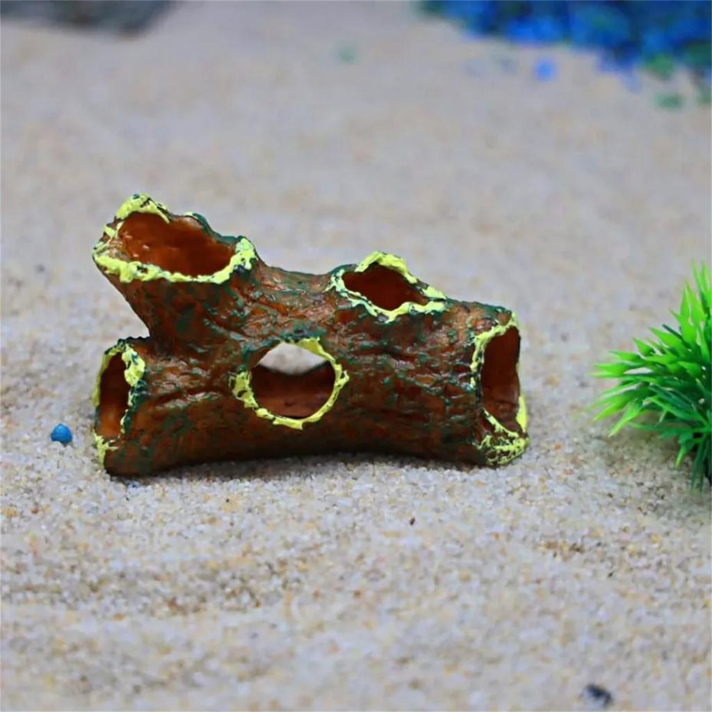 1PC Fish Tank Decoration Landscaping Aquarium Scenery Resin Crafts Decoration Wooden Barrel Wood Tree Debris Escape Bucket