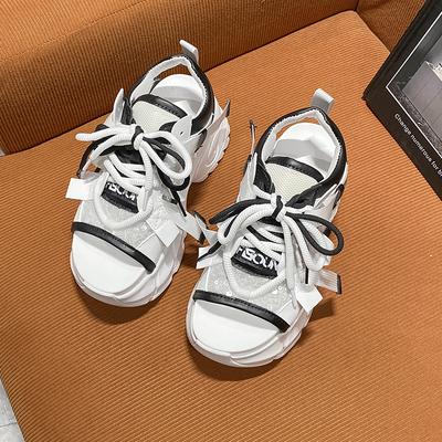 9 см Летние женские сандалии Высокий каблук Каблук-танкетка Платформа Открытый носок Женские сандалии