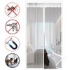 Magnetic Screen Door Curtain, Self-sealing Screen Door, Heavy-duty Door Screen Magnetic Closure Insect-proof, Retractable Screen Doornet-White