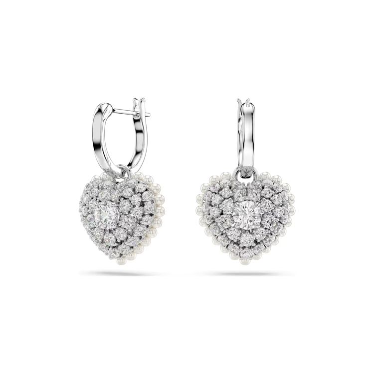 Swarovski Серьги-подвески Сердце Капля Воды Женские серьги Серебряные 5684384