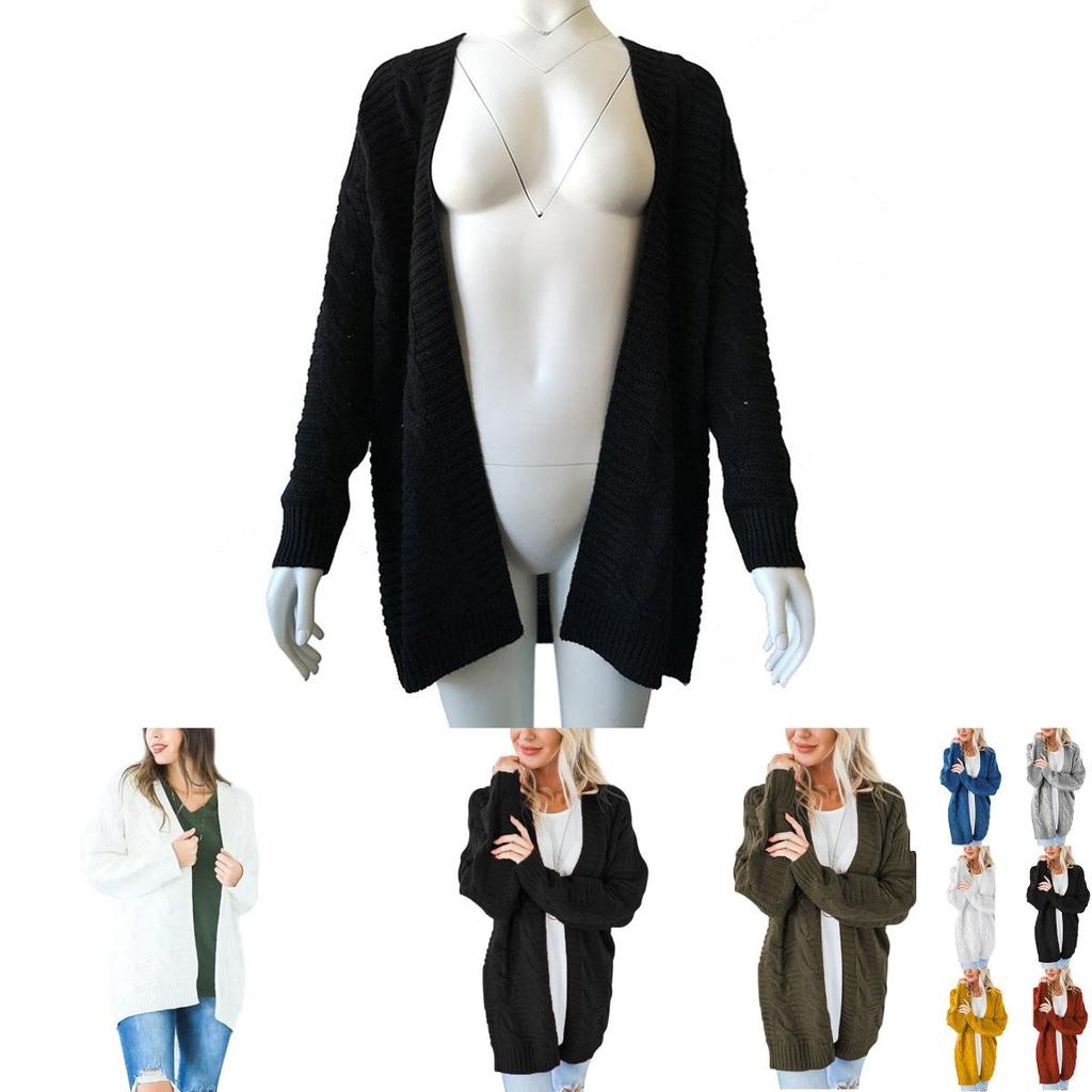 Fashionable Casual Knitted Sweater With Loose Long Sleeve Women Cardigan