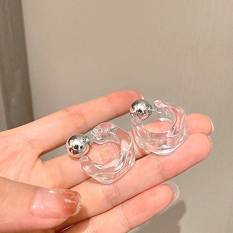 1 пара подарочных обручей, новые геометрические акриловые серьги C-образной формы, прозрачные женские ювелирные изделия, подвесные подвески для путешествий