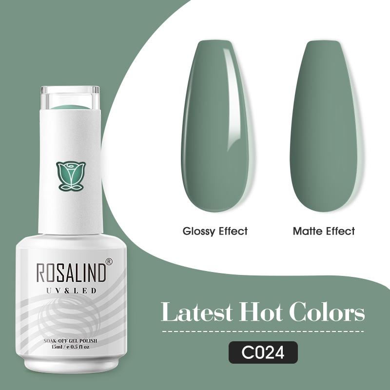 ROSALIND 15ml Shiny Stylish Gel Nail Polish Soak Off Pure Color LED/UV Lamp Nail Gel Bright For Nail Art Design 40 Colors