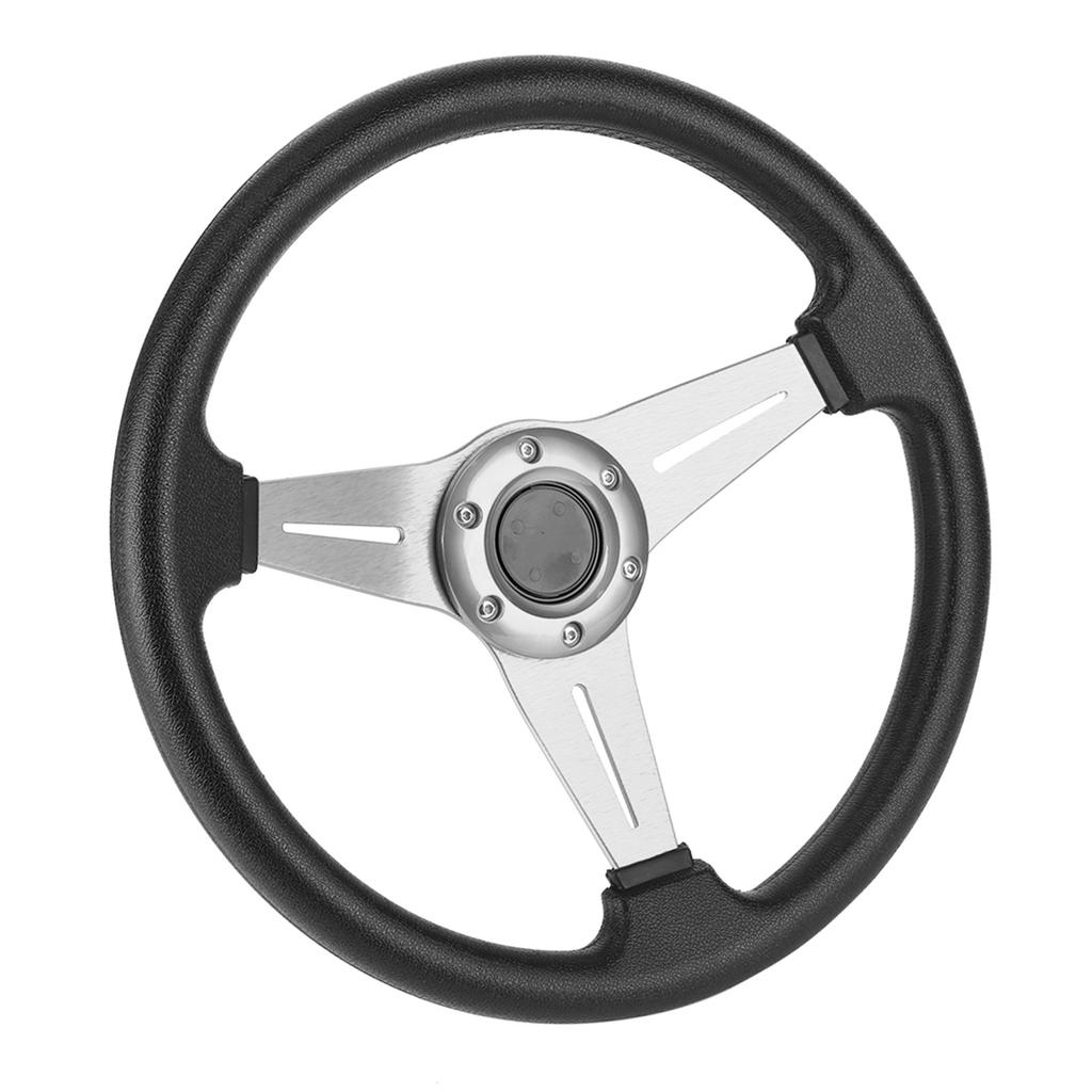 350mm14in Racing Car Drifting Steering Wheel Replacement Universal Modified AccessorySilver