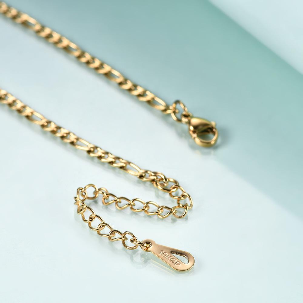 Figaro Chain 18K Gold Stainless Steel Bracelet