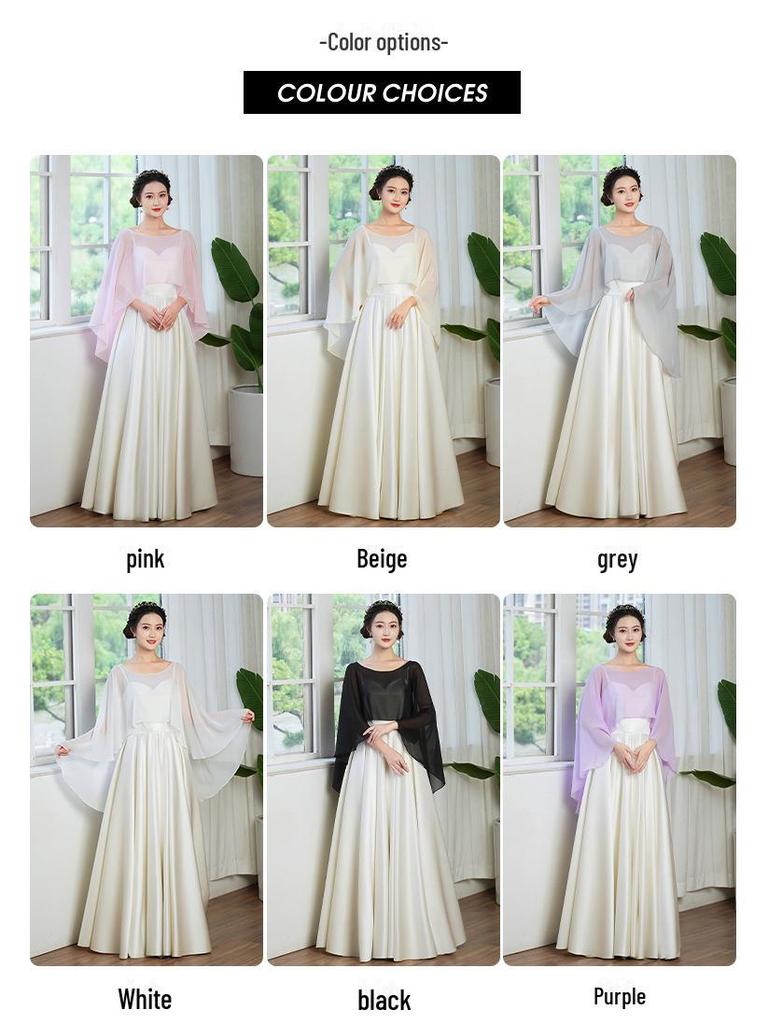 Однотонная шифоновая накидка: Дышащий солнцезащитный плащ