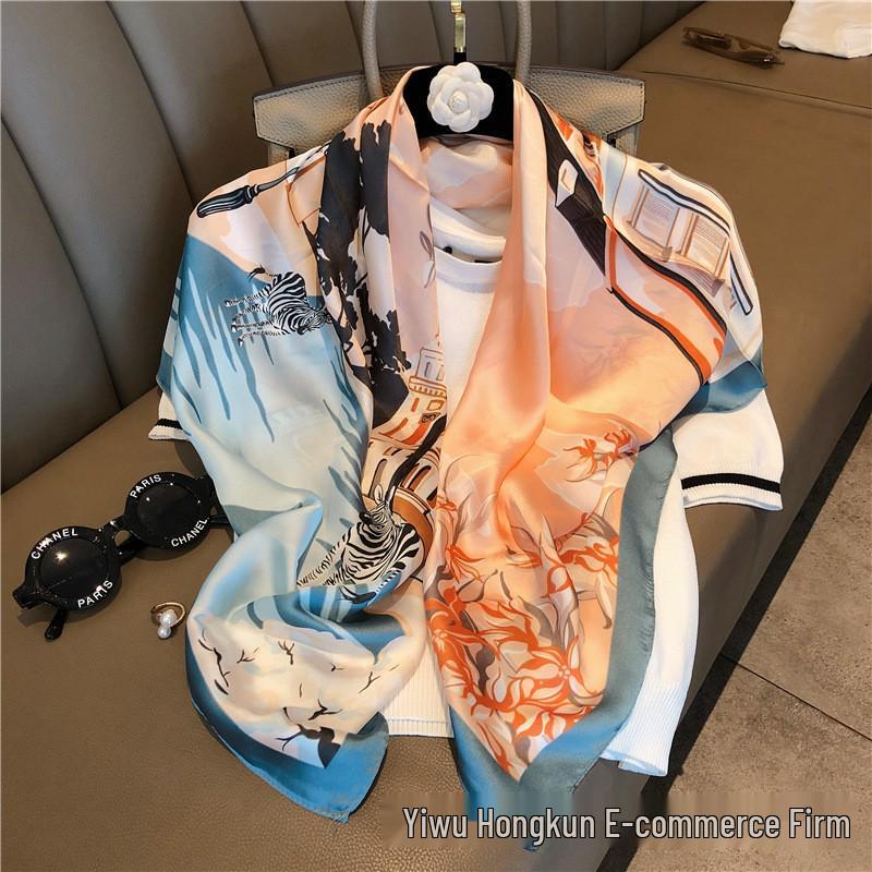 Новый женский шелковый шарф – Живопись «Тысячи миль рек и гор», шаль в китайском стиле, идеальный подарок на День матери.