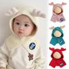 Windproof Warm Hat Thick Baby Scarf One Piece Cap Cute Kids Knitted Hat  Children