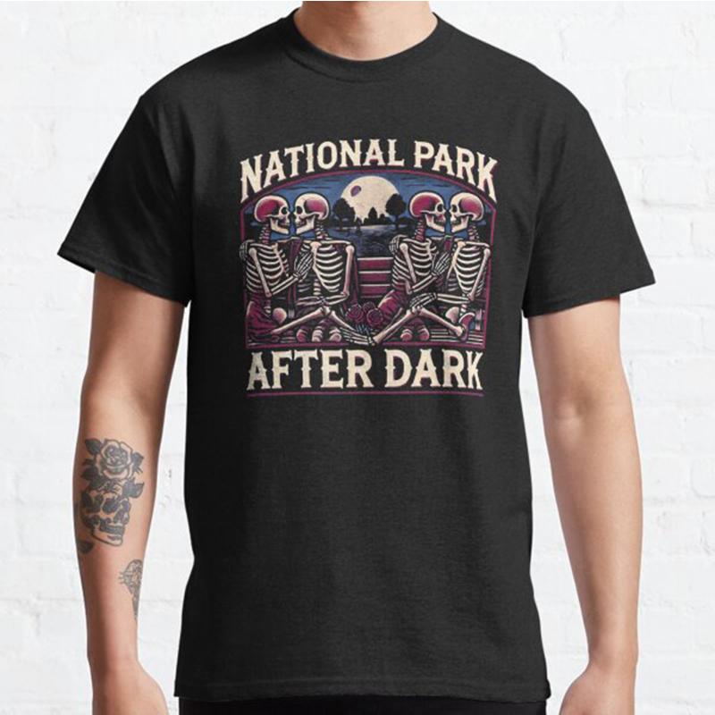 Мужская мода повседневные футболки с короткими рукавами National Park After Dark, классические футболки больших размеров