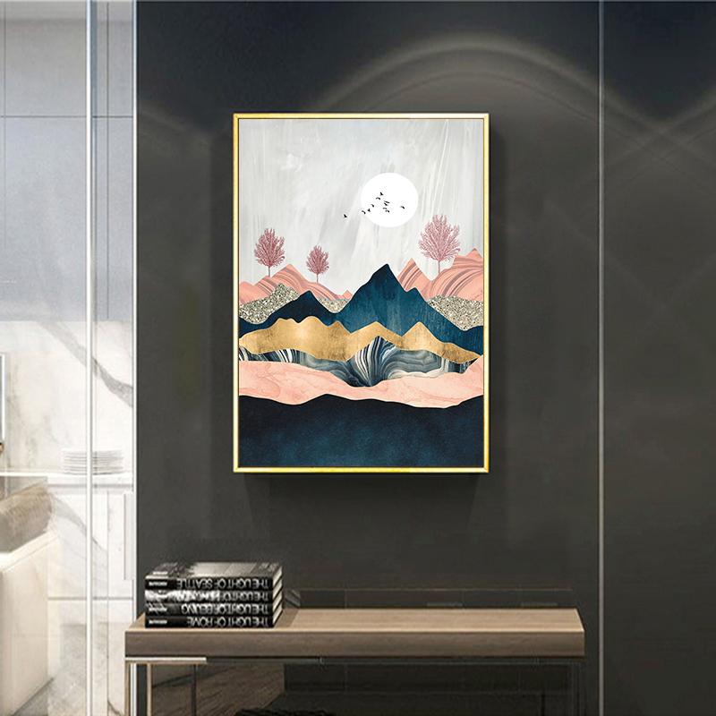 Современный абстрактный горный постер с природным пейзажем, настенная живопись на холсте, скандинавский принт, настенные панно для украшения гостиной
