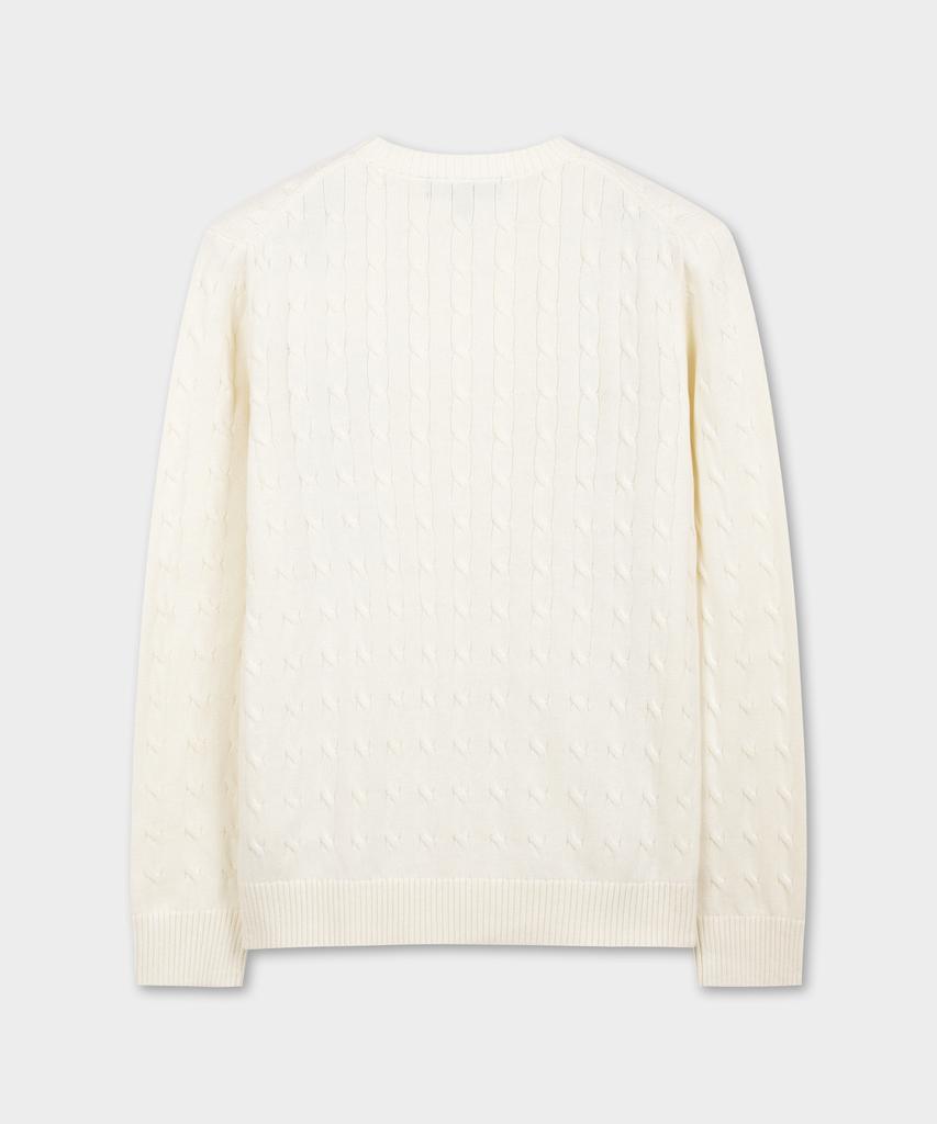 BROOKS BROTHERS Cotton Cable Crewneck Sweater (Ivory) (Bbwrmbg102)