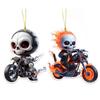 Halloween Car Ornament Cool Skeleton Acrylic Car Rearview Mirror Charm 2D Flat Skull Hanging Pendant for Car Interior Backpack Accessory