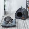 Новый треугольный домик для кошки закрытая лежанка для питомца теплая толстая для глубокого сна домик для собаки товары для кошек