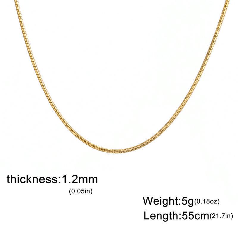Супертонкая круглая цепочка «Змеиная кость» - толщина 0,9/1,2/1,5/2 мм, универсальный аксессуар для ключицы для изготовления украшений своими руками