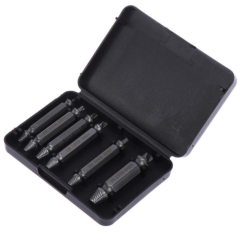 6Pcs/Set Portable Broken Bolt Remover Tool Universal Damaged Screw Extractor Speed Out Drill Bits