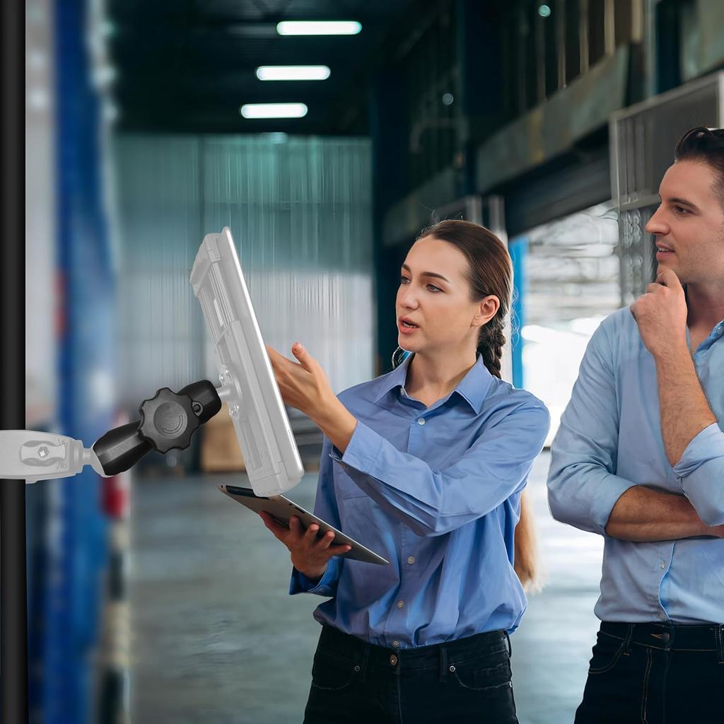 Upgrade Anti-Theft Lock 5.9" Aluminum Double Socket Arm for 1.5 Inch Ball Mount, C Size 38mm Ball Components, Heavy Duty Arm Compatible with RAM