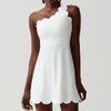 Wave One-Shoulder Tennis Dress for Women with Lace, Asymmetrical Shoulder, Beautiful Back, Sports Dress with Anti-Exposure Pockets, Fitness Dress