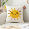 1pc Bohemian Tufted Pillow Cover, Cartoon Sun Design, Geometric Pattern, Hand Wash Only, Zipper Closure, Woven Polyester, Pillow Insert Not Included