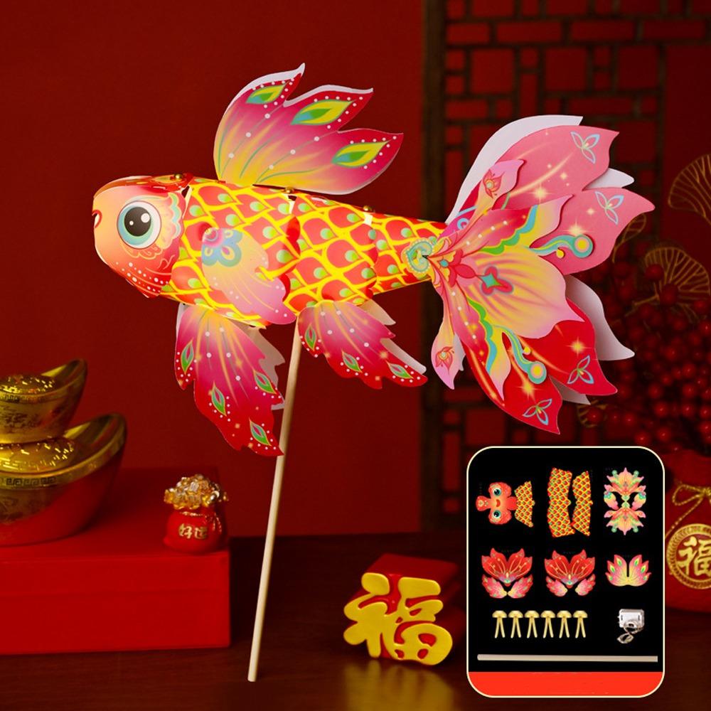 Ancient Style Handheld Fish Lantern Luminous Goldfish Light  Festival Decoration
