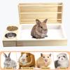 3 in 1 Hay Feeder Bunny Holder Cage Accessories Litter Pan Guinea Pig Foraging Toy Manger for