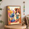 Disney Lilo Stitch Fall Pumpkin Oil Paint Art Painting Kit Home Wall Decor Handmade Gift DIY Canvas Portrait Mural Bedroom Farmhouse