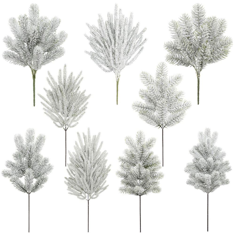 Flocking Snowflake Simulation Ceder Branches Plastic Christmas Pine Stem Festival Favors