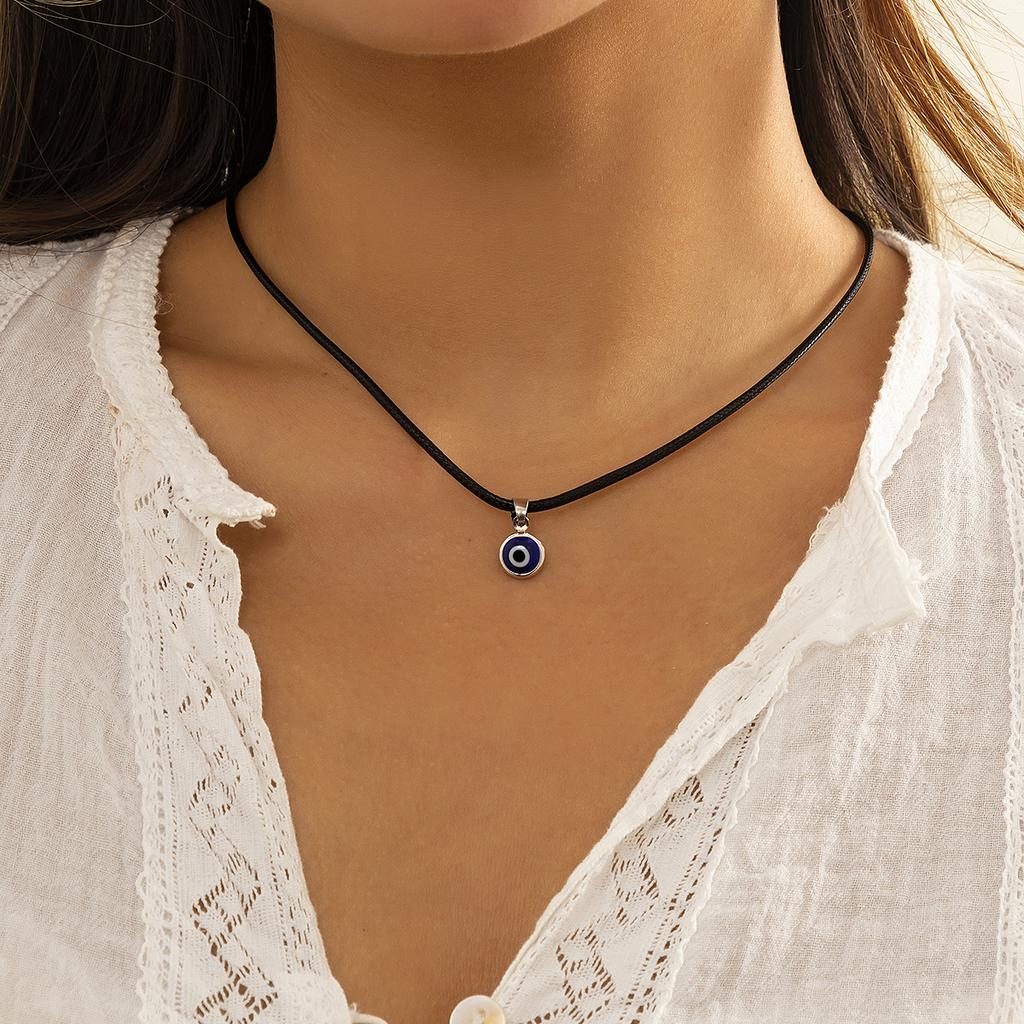 Винтажное колье с подвеской от сглаза, ожерелье Lucky Blue, цепочка на ключицу с злыми глазами, вечерние украшения для женщин и девочек, подарок