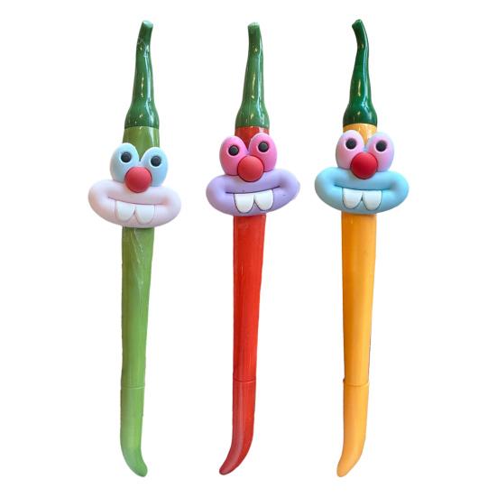 Милая гелевая ручка детская мультяшная шариковая ручка в форме перчика для офиса