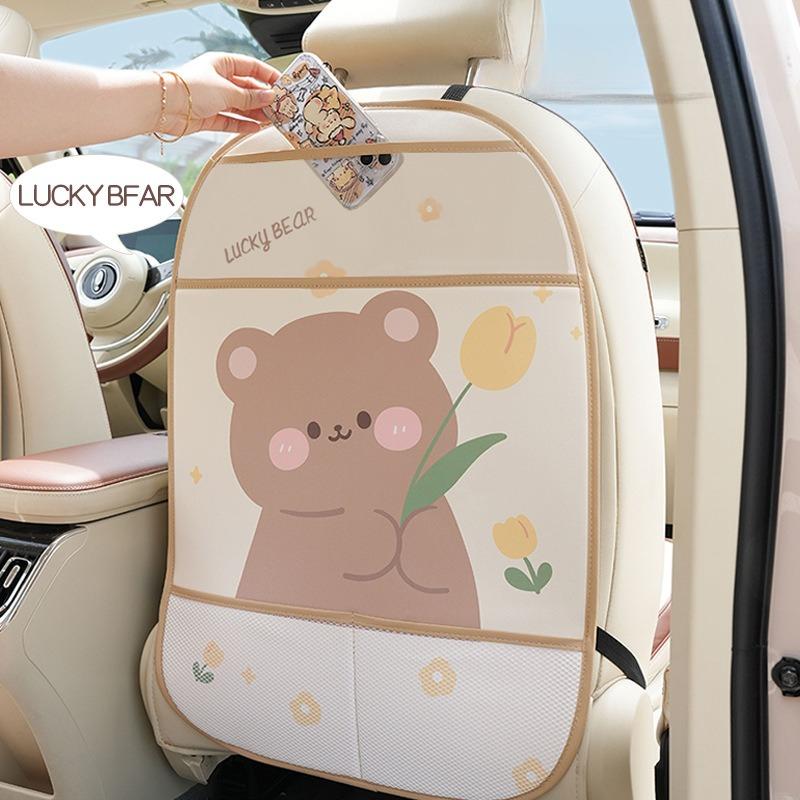 Car Seat Back Anti-kick Pad Cartoon Car Anti-dirty Anti-kick Protective Pad Cute Creative Car Rear Seat Storage Pad