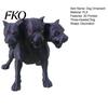Fantasy Dog Figure 3D Printed Three-Headed Figurine, 3 Heads Black Sculpture, Red Eye Figurine Horror Mythical Animal Ornament for Home