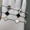 Women's 18k Double-sided Mother-of-pearl Four-leaf Clover Bracelet
