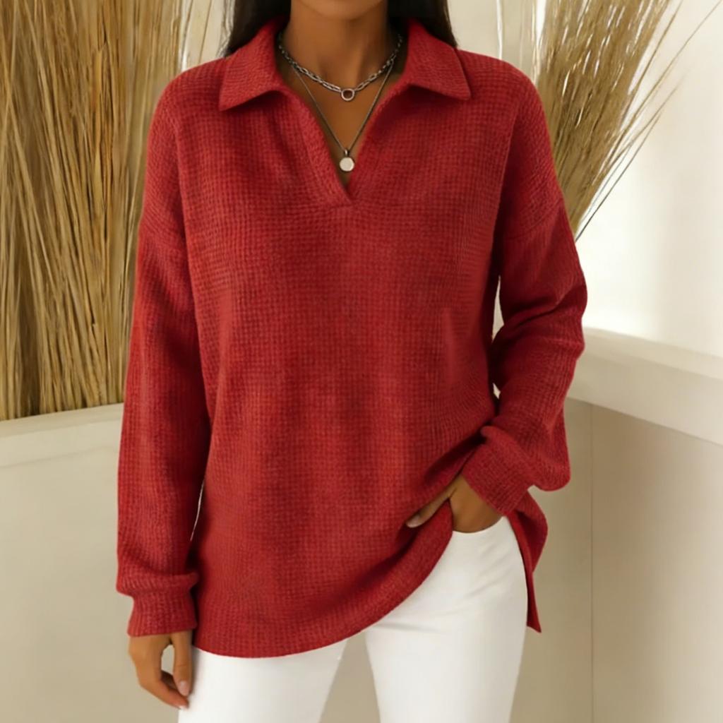 Женский модный повседневный однотонный топ с длинным рукавом